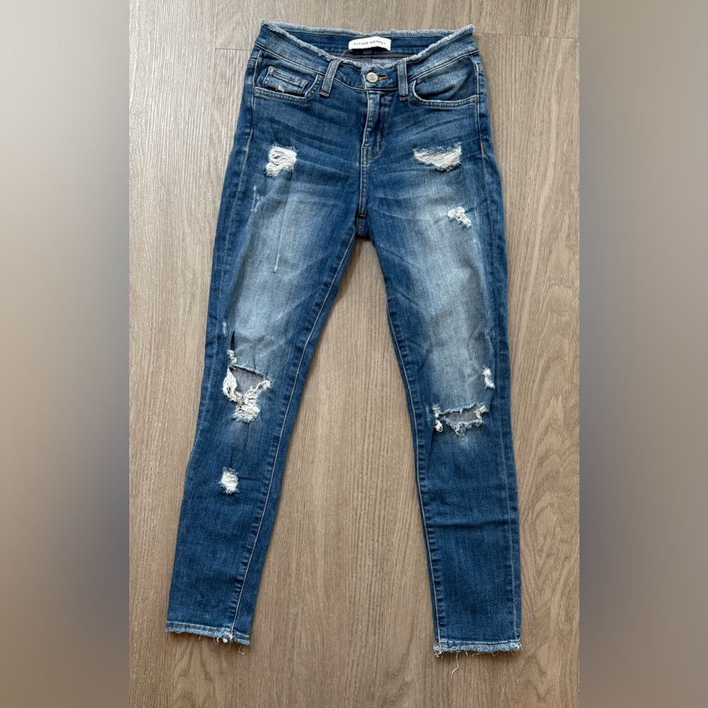 Womens Flying Monkey Skinny Jeans Distressed Size 24